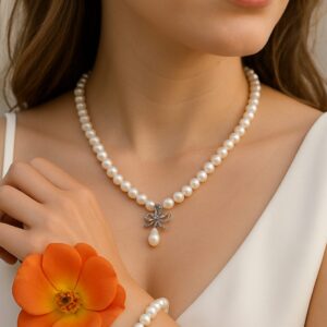 Letizia Kette Echte Süsswasser Perlen Set