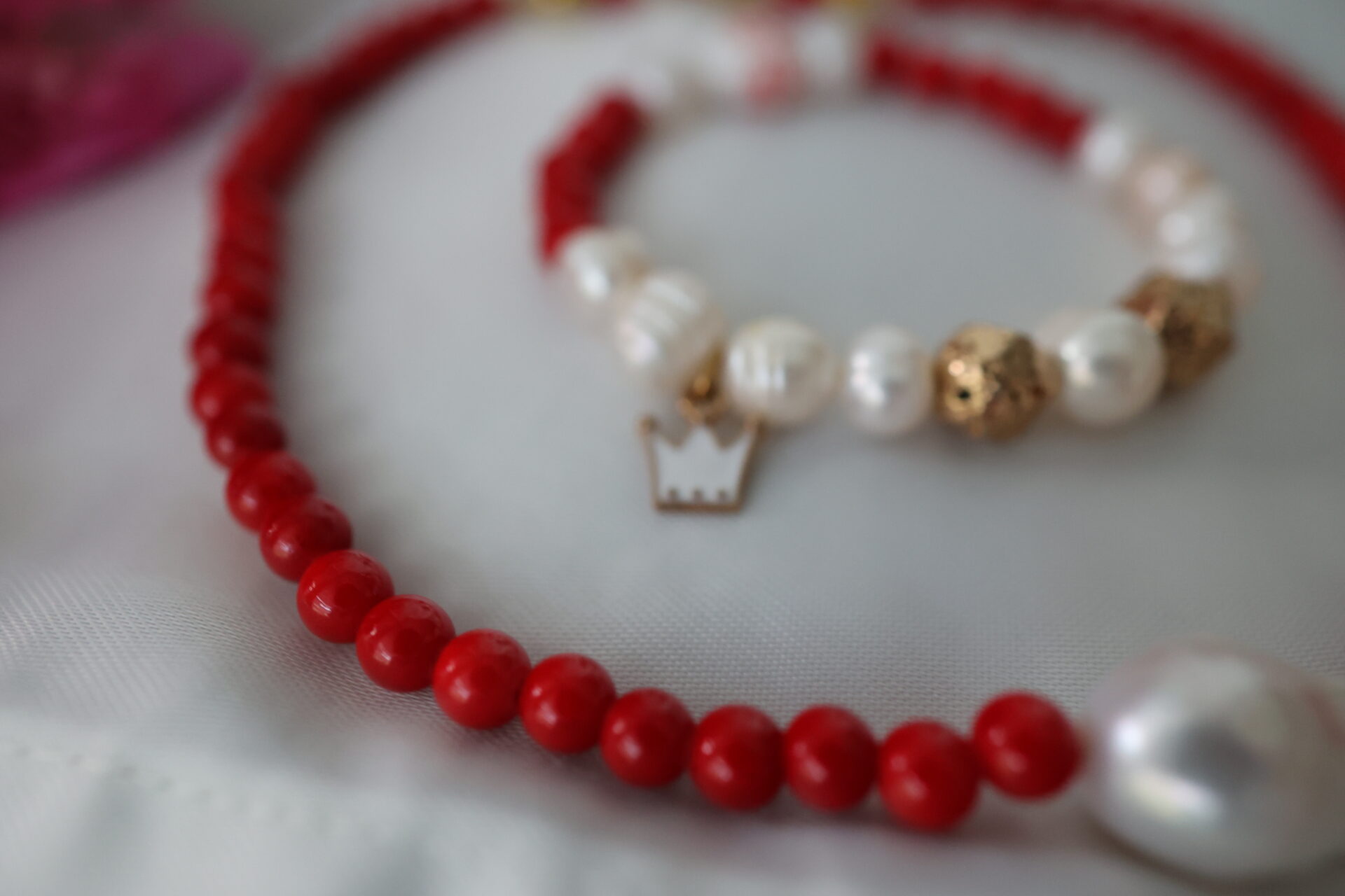 Elegantes Schmuckset "Royal Red" - Halskette & Armband