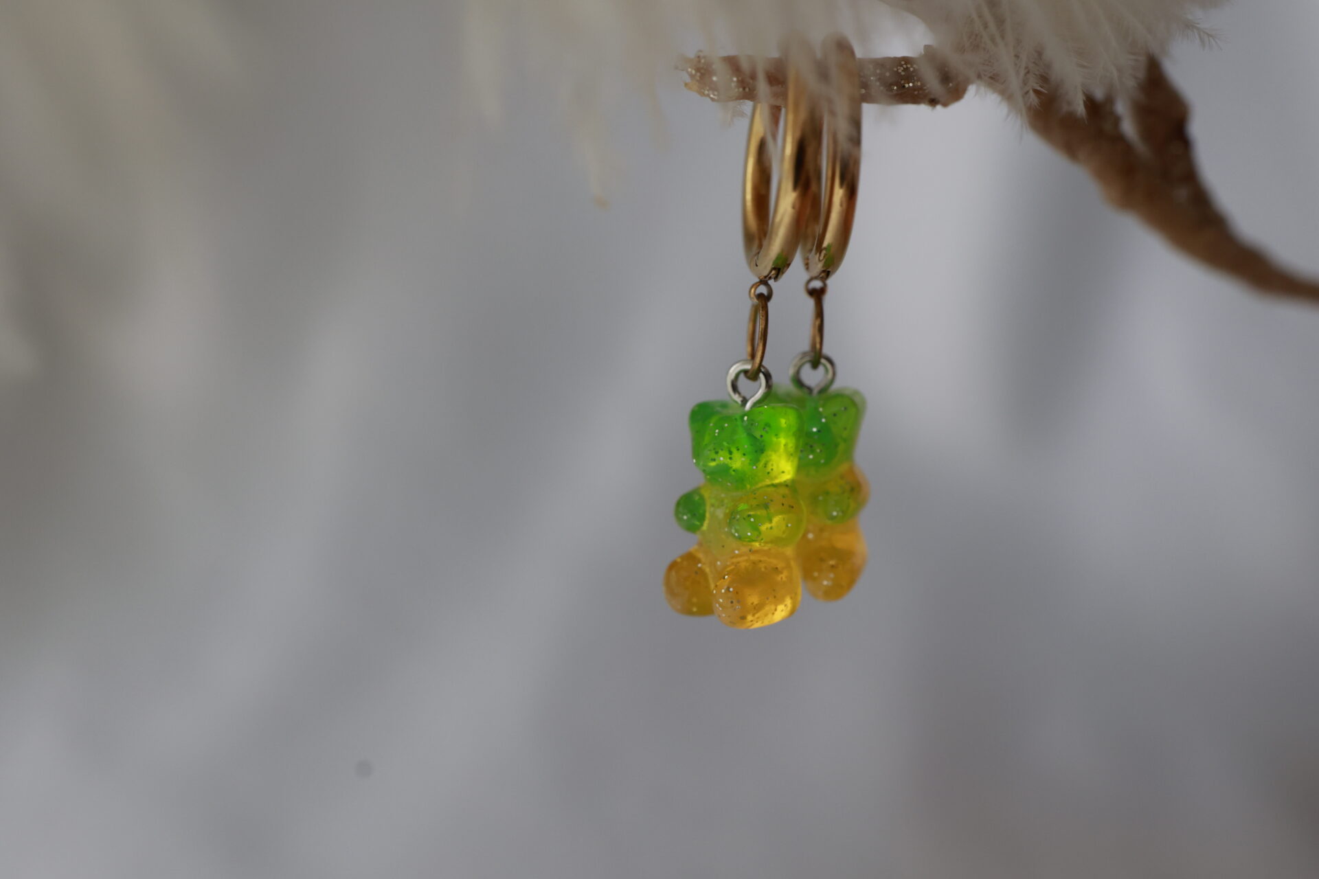 Zweifarbige Gummibärchen Ohrringe