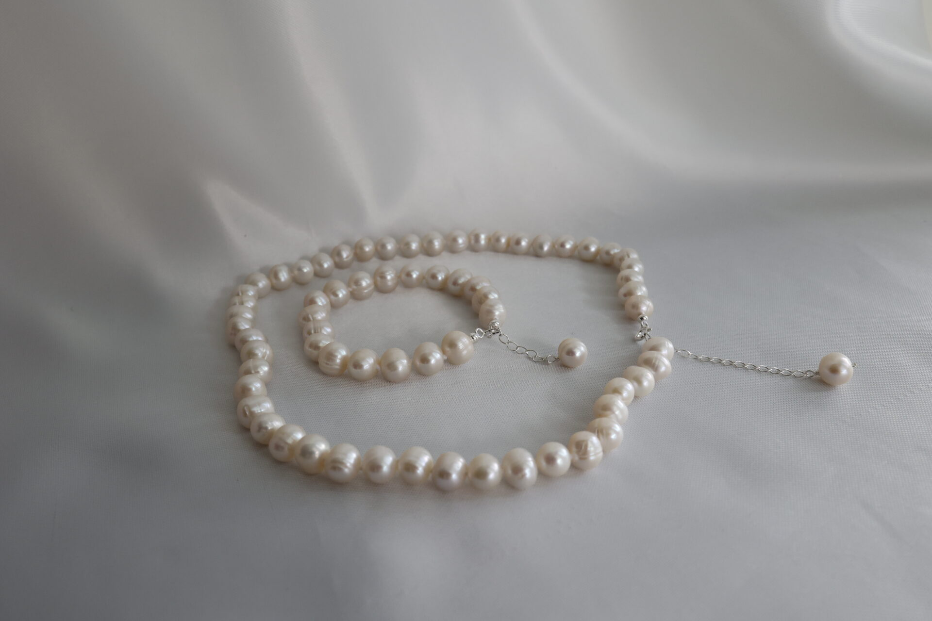 Set mit 8-9mm großer Süßwasserperle